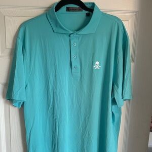 G/FORE Aqua Polo Shirt with Skull Logo